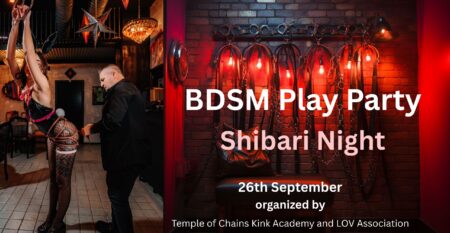Shibari rope scene at the Marbella dungeon, BDSM Play Party Shibari Night on 26 September